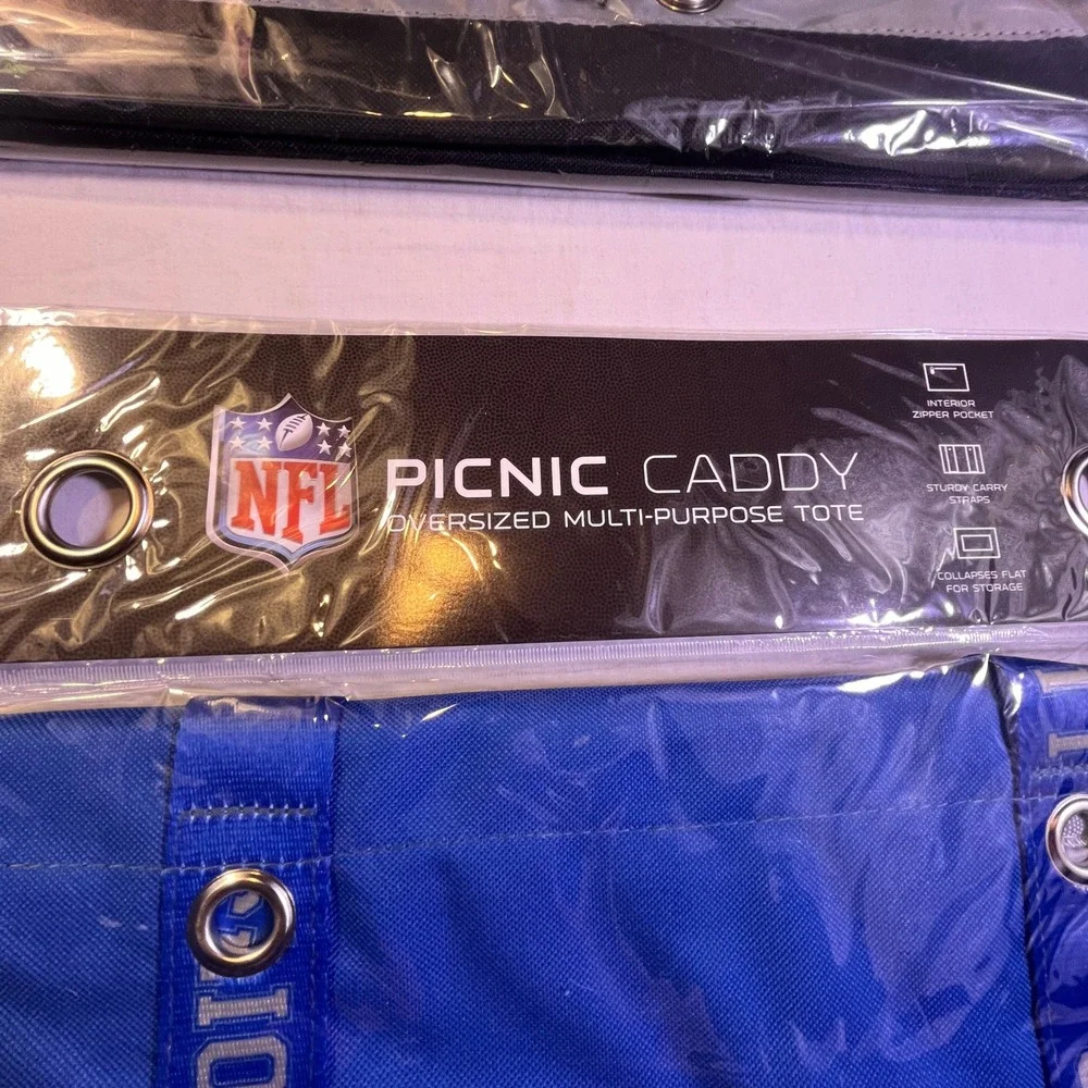 NFL Picnic Caddy Detroit Lions Unisex OS Blue NEW Oversized Multi-Purpose Tote